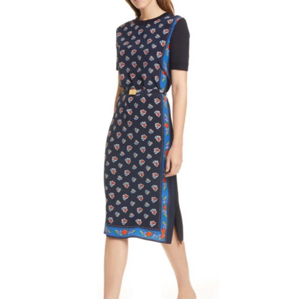 NWT Tory Burch Floral Silk / Wool Dress Size XXS